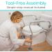 Vive Toilet Safety Rail Frame - Adjustable Non Slip Grab Bars for Bathroom - Fall Prevention for Adults Seniors Elderly Disabled - Padded Handle Support - Medical Device for Home - Buy Online on GoSupps.com