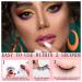 Reusable Self-Adhesive Eyelashes - No Glue Needed | Natural Look & Waterproof False Lashes with Curler & Brush - Pink-Purple - Buy Online on GoSupps.com