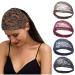 HAIMEIKANG Women Lace Headbands - 4 PCS Stunning Stretch Wide Floral Lace Headbands - hair scarfs for women fashion (Navy blue+Coffee+Wine Red+Black)