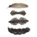 4PCS Retro Hair Barrettes Vintage Metal Bronze Hair Pins French Hair Clips for Women Girl Hair Accessories (Bronzer-4pcs)