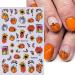 8 Sheets Pumpkin Nail Art Stickers | 3D Self-Adhesive Autumn Leaves & Harvest Designs | Thanksgiving Nail Decals for Women & Girls - Buy Online on GoSupps.com