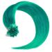 Turquoise keratin bonding extensions 100% Remy real hair human hair - 50x 1g 45cm smooth strands - long hair with keratin bondings U -tip hair elongation hair compression color: turquoise