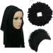 Shoes Lane Velvet Coloured Khaleeji Scrunchie Big Hair Tie Bun Bobble Volumising Hijab Volumising Scrunchie Big Hair Tie Ring Hijab Volumizer Khaleeji Headwear for Women Black  - Buy Online on GoSupps.com