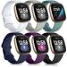 DaQin Compatible with Fitbit Sense Band/Fitbit Versa 3 Band Women Men, Soft TPU Sport Replacement Strap for Versa 3/Fitbit Sense Smartwatch Wristband, Black/White/Gray/Plum/Pine Green/Dark Blue, Small Small Black/White/Gra…