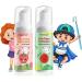Toothpaste children foam toothpaste for children 2 x 60 ml special caries protection for milk teeth children's toothpaste without fluoride tooth whitening toothpaste for children (strawberry+watermelon)