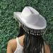 TiaoBug Women's White Cowboy Hat with Diamond Fringe - Bridal Western Cowgirl Hat for Funny Party - Buy Online on GoSupps.com
