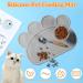 ZOCONE Cat Food Mat - Non Slip Waterproof Pet Mat for Bowls - Cat Paw Shape Design - Grey - Buy Online on GoSupps.com