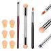 Aster 4 piece nail brush set nail design brush with sponge brush acrylic brush brush for nails sponge brush applicator incl 6 replacement heads nail art rendering tools
