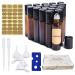 Shengo roll on glass bottles for filling empty glass bottles of stainless steel ball 20 x essential oil bottles 10ml of empty small bottles with 5 funnel 2 syringe and 1 sticker - brown