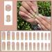 Justotry 24 Pcs White Swirl Diamond Pale Yellow French Press on Nails - Medium Acrylic Coffin Fake Nails for Women - Nail Art Designs - Includes Glue - Yellow & Wavy - Buy Online on GoSupps.com