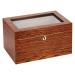 Cigar Boxs Cigar Case Cigar Box Desktop Cigar Humidor Case Glasstop Cigar Storage Box Cherry Finish with Hygrometer and Humidifier Holds 50 Cigars