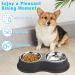 Double Dog Bowls Stainless Steel with Non-Slip Base | Pet Feeder for Puppy, Medium Dogs, Cats - Black - Buy Online on GoSupps.com