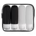 Essential sphere silicone travel bottles set with a transparent cultural bag 4 pieces 90ml outlet protection refillable suitable for hand luggage BPA free (black and white)