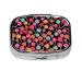 Lollipop Pattern Printing 2 Compartment Small Pill Case Cute Small Pill Box Purse Pill Boxs Travel Pill Organizer for Pocket Purse and Travel Gifts