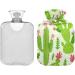 NAANLE 2L Cartoon Cactus Hot Water Bottle - Pain Relief for Menstrual Cramps Hand & Foot Heat Therapy | Transparent Design - Buy Online on GoSupps.com
