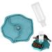 BEANPRECOY Reptile Water Dispenser Turtle Water Bowl 2 in 1 Reptile Automated Feeder Turtle Water Dispenser with Bottle for Turtles Hamsters Lizards Bearded Dragon Snake (Blue)