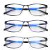 LADEESSE 3-Pack Reading Glasses Blue Light Blocking TR90 Reading Glasses for Women Men Anti Glare Filter Lightweight Eyeglasses (3-Pack Black 4.0)