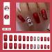 Christmas Press on Nails Cute Snowman & Snowflake Design | Glossy Red False Nails | Medium Square | Reusable Stick-on Nails for Holiday Manicure - Buy Online on GoSupps.com