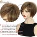 Short Brown Pixie Wig for Women - Layered Short Hair with Bangs, Natural Synthetic Fiber - Brown with Blonde Highlights - Buy Online on GoSupps.com