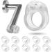 Door jack buffer 10 pack transparent 18 mm opening for round and square window and door clinking door jink protection against scratches on the wall and handle wall stop buffer elastic buffer door handle 1 C - 18 mm opening 10 x