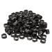Sosoport 100 Pcs Pigeon Anklet Feeder Legs Oyster Shell for Chickens Tag Band Charm Poultry Pen Plastic 1.3X1.3CM Black