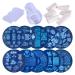 Solustrious Nail Stamp Plate Set - 16PCs Nail Art Stencils for DIY Manicure | High-Quality Nail Stamp Templates 12 x 7.5 cm - Buy Online on GoSupps.com