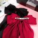 2 PCS Big Bow Hair Clips Set - Red+Black Satin Ribbon Barrettes for Women and Girls - Buy Online on GoSupps.com