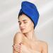 Blue Glitter Hair Towel Wrap | Quick-Dry Hair Turban with Button | Premium Hair Drying Towel - Buy Online on GoSupps.com