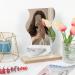 Delicate Irregular Acrylic Makeup Mirror Aesthetic Desktop Mirror with Durable Wooden Base for Men Women Portable Lightweight Cosmetic Mirror for Home Bathroom Travel - Buy Online on GoSupps.com