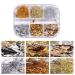 Gzmayuen Leaf Gold Nail Art Glitter Foil Flakes for Nail Decoration | 2 Boxes Golden Aluminum Foil Seedlettes - Buy Online on GoSupps.com
