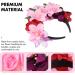 Minkissy Day Of The Dead Headband Rose Flower Crown Rose Mexican Flower Headband Headpiece for Costume Halloween Party Pink - Buy Online on GoSupps.com