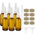 Nasal Spray Bottles 6Pcs1oz (30ml) with 2*Funnel 1*Dropper 8*Label Empty Nasal Spray Bottle Amber Glass Nasal Spray Bottle Press Spray Head Refillable Portable Fine Mist Nasal Spray Bottle 6pcs Amber