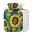 Sunflower heat bottle with reference green leaves 1 l small gauge stamp for pain relief headache neck and shoulders BPA-free