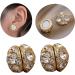 Feyley Magnetic Clip-On Earrings for Women & Girls | Round Pickled Zircon Fashionable Silver Earrings - Buy Online on GoSupps.com