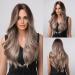 Uevies Wavy Synthetic Wig for Women - Brown & Gray 66 cm Realistic Look for Halloween Cosplay & Everyday Use - Buy Online on GoSupps.com