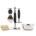 Jag Shaving luxury rasier set for men with a double-sided razor planer with leather bag black silver tip shaving brush stand and bowl