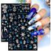 jmeowio 9 Sheets Christmas Nail Art Stickers Decals Self-Adhesive Blue White Snowflake Nail Supplies Nail Art Design Decoration Accessories - Buy Online on GoSupps.com