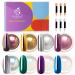 Beetles Chrome Nail Powder Mirror Effect Holographic Aurora Iridescent Pearlescent Manicure Art Decoration Glitter, 8 Colors 1g or 0.5g/Jar A-001