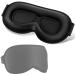 Sleep Eye Mask 3D Contoured up Zero Pressure 99% Block Out Light Eye Cover with Adjustable Strap Washable Breathable Lash Huggers Sleeping Masks for Women Men Home Travel Office Sleeping (Black)