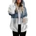 Hanxiulin fleece jacket plush jacket cuddly jacket women wool coat long warm women's coat elegant lined warm bomber jacket winter warm trench coat blue 5xl