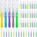 50 Pieces Braces Brush for Cleaner Interdental Brush Toothpick Dental Flossing Head Oral Hygiene Flosser Tooth Cleaning Tool (Light Blue, Purple, Yellow, Gray, Light Green) Blue,green,purple