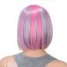 SWACC Short Straight Bob Wig with Bangs - Colorful Synthetic Cosplay Wig for Women & Kids, Ideal for Daily Party Fun! (Pink Blue Blonde Multi-Colored) + Wig Cap - Buy Online on GoSupps.com