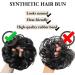 SARLA Messy Bun Hair Scrunchie for Women - Curly Wavy Updo Ponytail Extension in Black mix Gray & White Tips - Buy Online on GoSupps.com