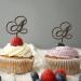 Initial A Cupcake Toppers Single Letter Monogram Name Brown For Wedding Engagement Cake Decorations Retro Laurel Wreath Personalized Any 26Letters Bridal Shower Gifts 6PCS Style-6