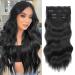 Clip in Extensions Black 50cm 4 Part Set 200g How real hair hair extension hair parts clip in extension long curly curly hair parts for women 050a 1b#