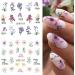 12 Sheets Colorful Flower Nail Art Stickers - Water Transfer Decals for Spring & Summer - Lily Tulip Butterfly & Dragonfly Designs - Nail Accessories for Women - Buy Online on GoSupps.com