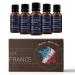 Mystic Moments | Essential Oils of France Essential Oil Gift Starter Pack 5x10ml | Basil Cypress French Lavender French Rose Geranium Rosemary French | Perfect as a Gift