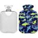 Heat Bottle with Underwater Sharks Cover - 2L Water Bag for Pain Relief & Headache Relief - Buy Online on GoSupps.com