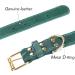 Tagme Personalized Leather Dog Collar - Engraved Name & Phone All Sizes (41-55cm) - Green - Buy Online on GoSupps.com