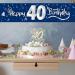 Goldthrock Wood Cake Topper for 40th Birthday | Elegant Decorations for Men & Women | Happy 40th Birthday Cake Deco - Buy Online on GoSupps.com